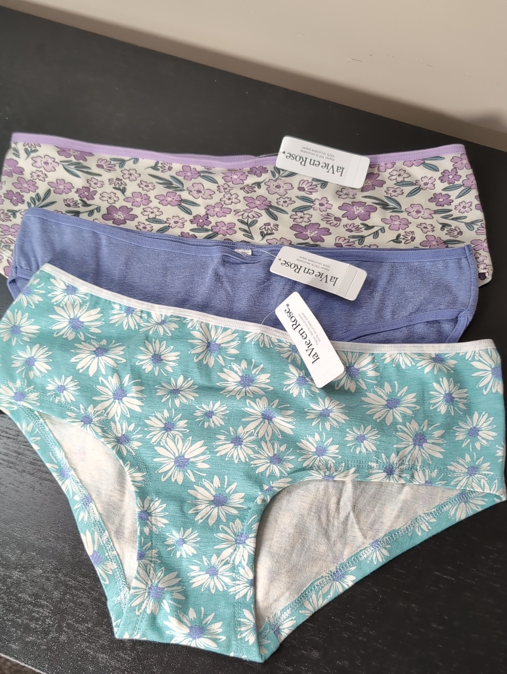 La Vie En Rose Cotton Panties 3 Set NEW Size Medium